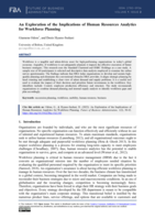 An exploration of the implications of human resources analytics for workforce planning