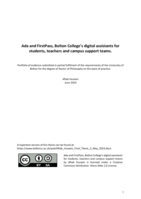 Ada and FirstPass, Bolton College's digital assistants for  students, teachers and campus support teams.