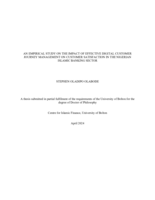 An empirical study on the impact of effective digital customer journey management on customer satisfaction in the Nigerian Islamic banking sector