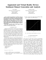 Augmented and Virtual Reality Devices Sentiment Dataset Generation and Analysis