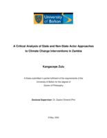 A critical analysis of state and non-state actor approaches to climate change interventions in Zambia