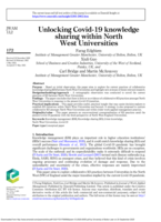 Unlocking Covid-19 knowledge sharing within North West Universities