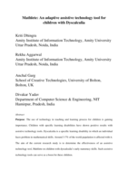 Mathlete: an adaptive assistive technology tool for children with dyscalculia