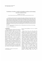 Contribution of textiles to medical and healthcare products and developing innovative medical devices