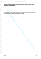 Where are services regarding sexual minorities and psychological therapies post-COVID in 2024? A mixed-method systematised review