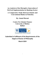 An Analysis of the Disruptive Innovation of FinTech Implementation in Banking Sector: A Comparative Study Between Islamic and Conventional Banks in Palestine