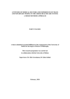 Attitudes of medical doctors and experiences of trans and non-binary people in the Greek healthcare system: A mixed  methods approach