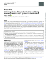 Extrinsic goals benefit capitalism but not well-being. Rethinking the economy's goal for a healthier future