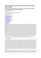 Harnessing the Power of Gaming to Influence Policies Addressing Climate Change