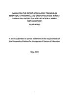 Evaluating the impact of resilience training on retention, attendance, and graduate success in post-compulsory initial teacher education: A mixed methods study