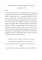 Investigating female students’ entrepreneurial intention in the UK and Pakistan: an application of TPB
