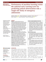 Performance of machine learning versus the national early warning score for predicting patient deterioration risk: a single-site study of emergency admissions