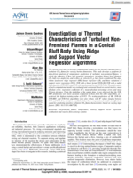 Investigation of Thermal Characteristics of Turbulent Non-premixed Flames in a Conical Bluff Body Using Ridge and Support Vector Regressor Algorithms