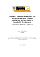 Innovative solutions to improve cities’ air quality through AI-based  applications in contribution to  sustainable development: A case study of the Emirate of Ajman, UAE