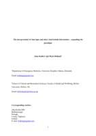 The Interpretation of Vital Signs and Other Vital Bedside Information: Expanding the Paradigm