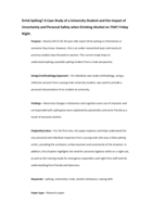 Drink spiking? A case study of a university student and the impact of uncertainty and personal safety when drinking alcohol on THAT Friday night