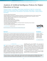 Analysis of Artificial Intelligence Policies for Higher Education in Europe