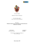 Defining Personality Traits as Determinants of Transformational and  Ambidextrous Leadership