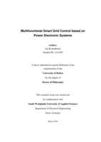 Multifunctional Smart Grid Control based on  Power Electronic Systems