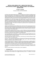 Virtual Wellbeing Cafe - Innovative Practice Supporting Student Well Being During The Pandemic And Beyond