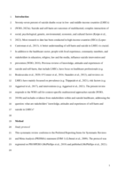 Knowledge, Attitudes, and Experiences of Self-Harm and Suicide in Low- and Middle-Income Countries
