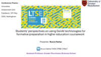 Students' perspectives on using GenAI technologies for formative preparation in higher education coursework