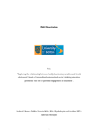Exploring the relationship between family functioning variables and Greek adolescent’s levels of internalized, externalized, social, thinking, attention problems:  The role of parental engagement in treatment
