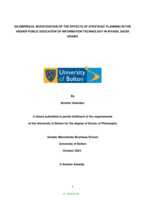 An empirical investigation of the effects of strategic planning in the higher public education of information technology in Riyadh, Saudi Arabia