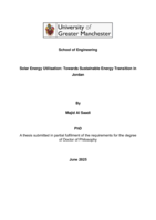 Solar energy utilisation: : towards sustainable energy transition in Jordan