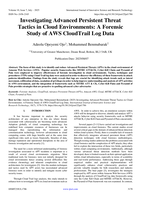 Investigating Advanced Persistent Threat Tactics in Cloud Environments: A Forensic Study of AWS CloudTrail Log Data