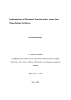 The Development of therapeutic coaching and its impact upon fatigue related conditions: Critical Commentary