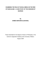 Examining the role of social media on the rise of radicalism: a case study of the Kingdom of Bahrain