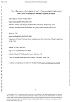 "God will prosper you for doing this for me": A Phenomenological Exploration of Older Carers' Experiences of Informal Caregiving in Nigeria
