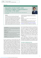 Specialist mental health crisis centres in England: a step forward or a stumble in the dark?