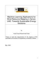 Machine learning applications for  wind resource mapping in Ajman,  UAE: towards sustainable energy  solutions