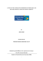A study of the comparative properties of disposable and reusable hospital operating room garments