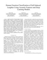 Human emotion classification of self-induced laughter using acoustic features and deep learning models