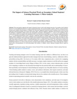 The Impact of Science Practical Work on Secondary School Students' Learning Outcomes: A Meta-Analysis