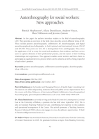 Autoethnography for social workers: new approaches