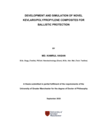 Development and simulation of novel Kevlar®/Polypropylene composites for ballistic protection