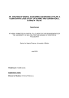 An analysis of digital marketing and brand loyalty: a comparative case study of Islamic and conventional banks in the UK