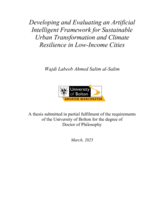Developing and evaluating an artificial intelligent framework for sustainable urban transformation and climate resilience in low-income cities