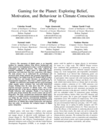 Gaming for the planet: exploring belief, motivation, and behaviour in climate-conscious play