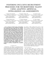 Fostering inclusive recruitment processes for neurodiverse talent using adaptive artificial intelligence (AI) assessments