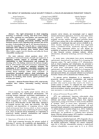 The impact of emerging cloud security threats : a focus on advanced persistent threats