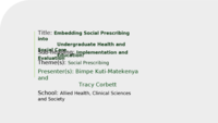 Embedding social prescribing into undergraduate health and social care education: implementation and evaluation