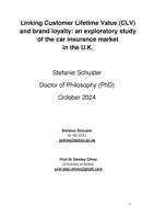 Linking Customer Lifetime Value (CLV)  and brand loyalty:  an exploratory study  of the car insurance market  in the U.K.