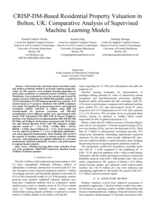 CRISP-DM-Based Residential Property Valuation in Bolton, UK:  Comparative Analysis of Supervised Machine Learning Models