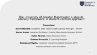 The University of Greater Manchester 4-step AI literacy framework: A student-centred approach