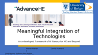 Meaningful integration of technologies - a co-developed framework of AI literacy and beyond